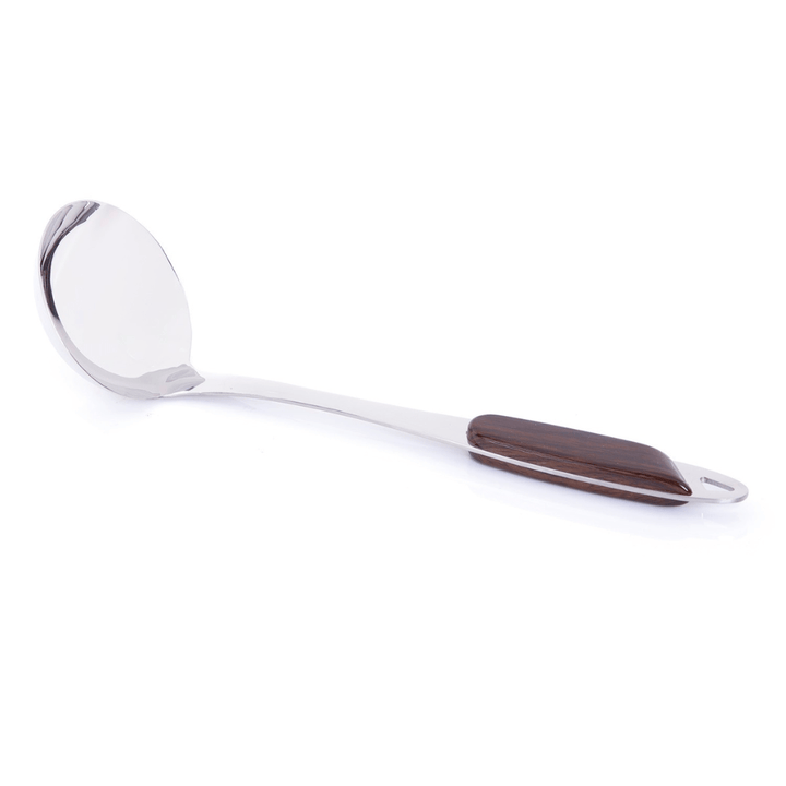 Highly Durable Stainless Steel Ladle with Wooden Handle - Souk Al RasSpatulas Whisks & Turning Spoons