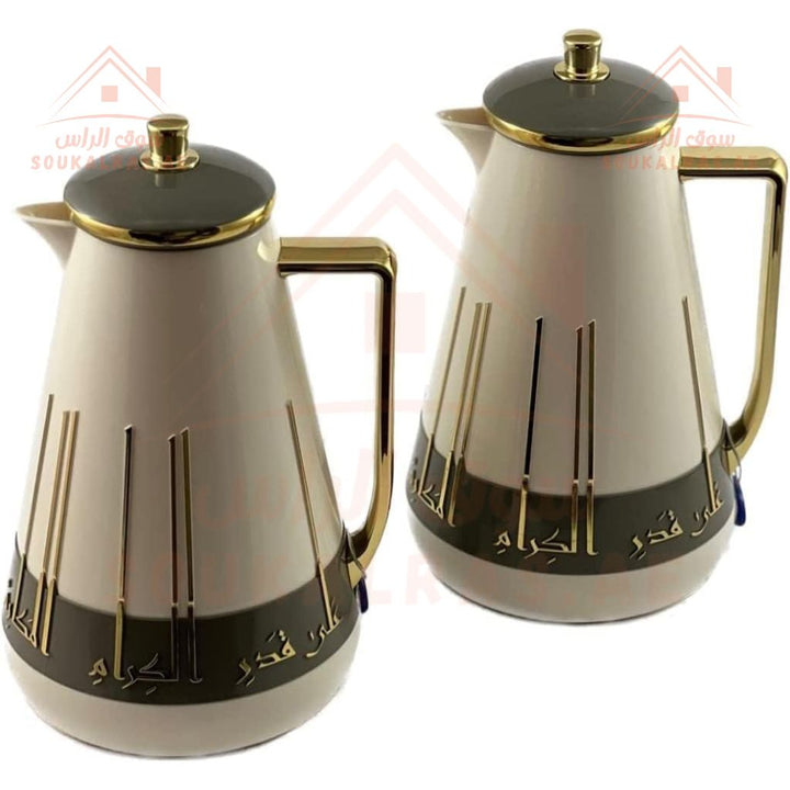 Home Maker 2 - Piece Dallah Set | 1L Vacuum Insulated Flasks | Elegant Design with Gold Handles - Souk Al Ras