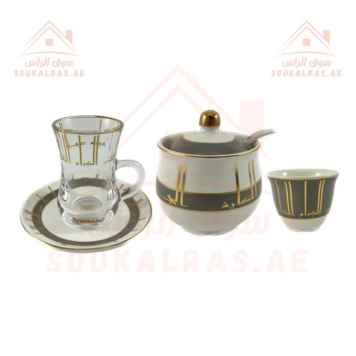 Home Maker 20 - Piece Tea and Coffee Set | Elegant Glass & Porcelain Cups with Saucers | Premium Gift Set - Souk Al Ras