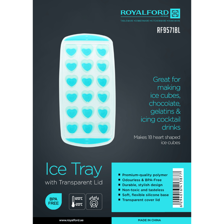 Ice Tray With Lid - 18 Cubes Ice Blue Tray - Souk Al RasKitchen Accessories