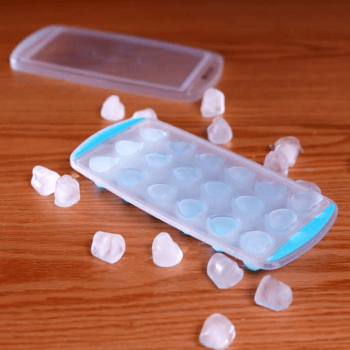 Ice Tray With Lid - 18 Cubes Ice Blue Tray - Souk Al RasKitchen Accessories