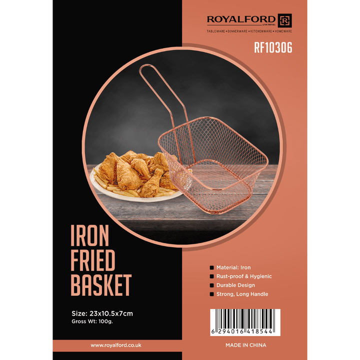 Iron Fried Basket, Strong and Long Handle - Souk Al RasKitchen Accessories