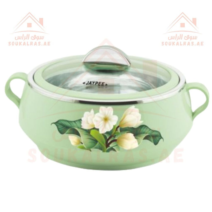 Jaypee Ceramika Thermal Insulated Casserole Hot Pot Food Warmer set of 3 (1L, 1.5L, 2L) In Green - Souk Al RasServeware