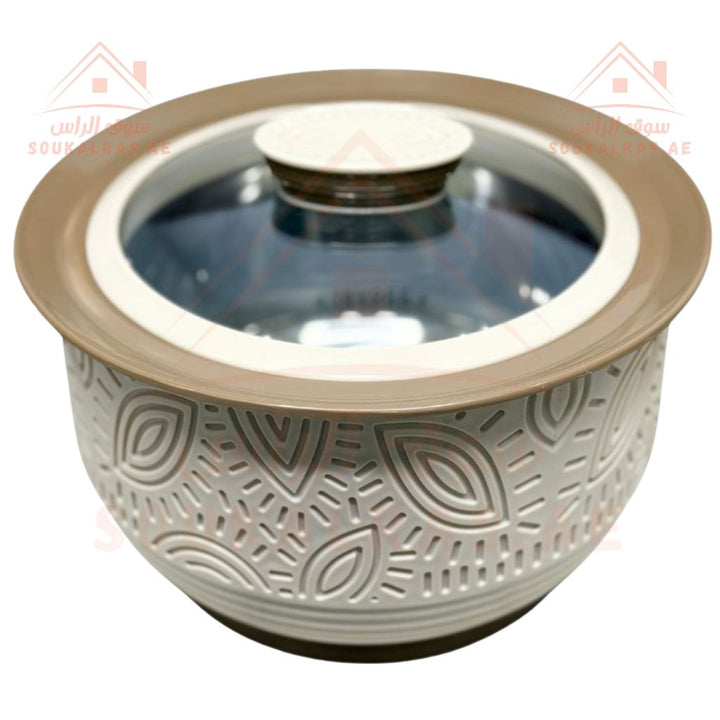 Jaypee Clayo Royale Thermal Insulated Casserole Hot Pot - 3Piece Set (1L, 1.5L, 2L) In Light Beige - Souk Al RasServeware