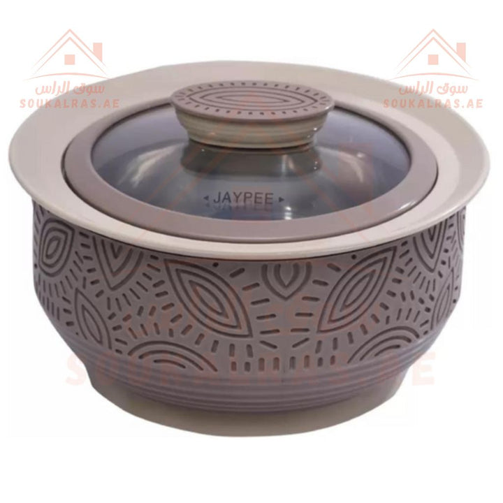 Jaypee Clayo Royale Thermal Insulated Casserole Hot Pot - 3Piece Set (1L, 1.5L, 2L) in light coffee - Souk Al RasServeware