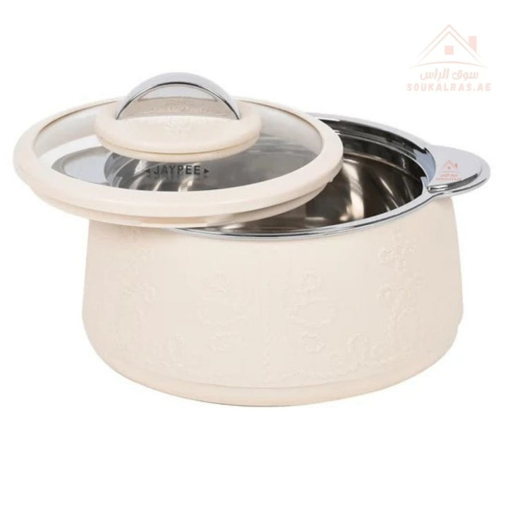 JAYPEE Fabrene Mega Thermal Insulated Casserole Hot Pot Food Warmer set of 3 (1.5L, 2L, 3L) In earth beige - Souk Al RasServeware