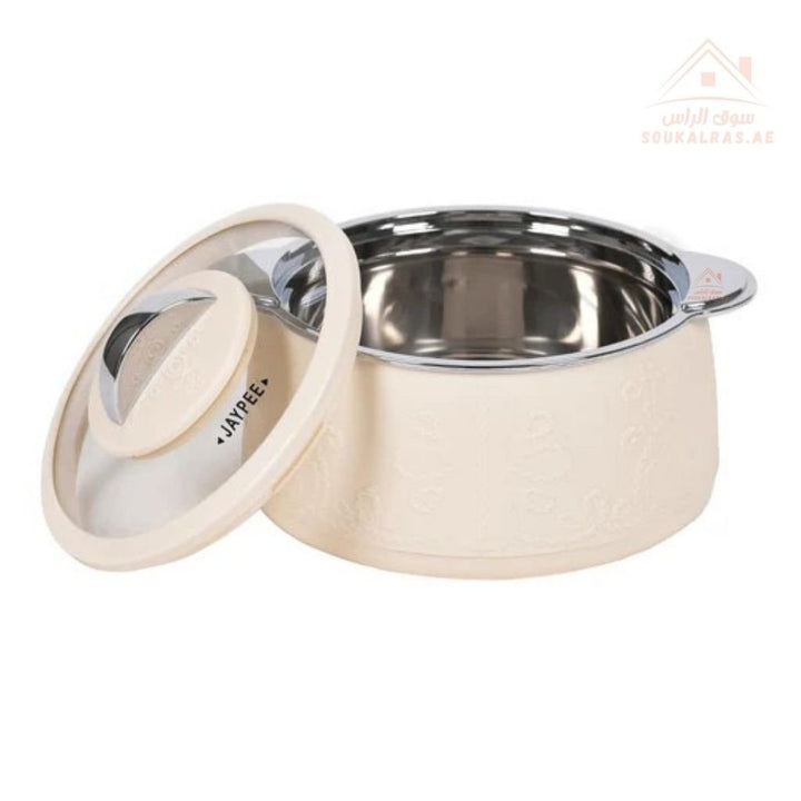 JAYPEE Fabrene Mega Thermal Insulated Casserole Hot Pot Food Warmer set of 3 (1.5L, 2L, 3L) In earth beige - Souk Al RasServeware