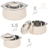 JAYPEE Fabrene Thermal Insulated Casserole Hot Pot Food Warmer set of 3 (1L, 1.5L, 2L) in Cream Color - Made in India - Souk Al RasServeware