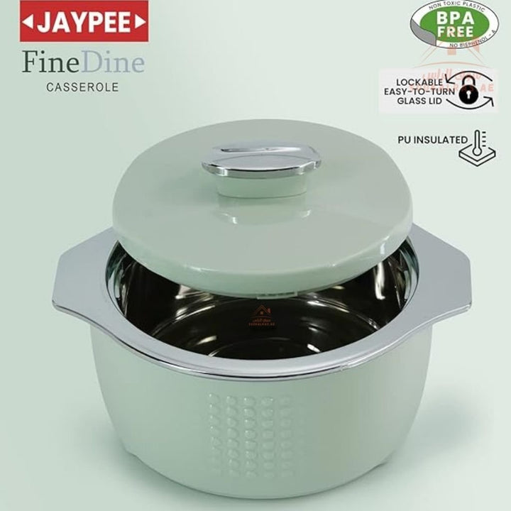 Jaypee Fine Dine XL Hotpot Set | 3 - Piece Thermal Casserole Set | 2L, 3L & 5L | Premium Insulated Food Warmers | Made in India - Souk Al Ras