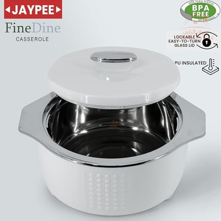 Jaypee Fine Dine XL Hotpot Set | 3 - Piece Thermal Casserole Set | 2L, 3L & 5L | Premium Insulated Food Warmers | Made in India - Souk Al Ras