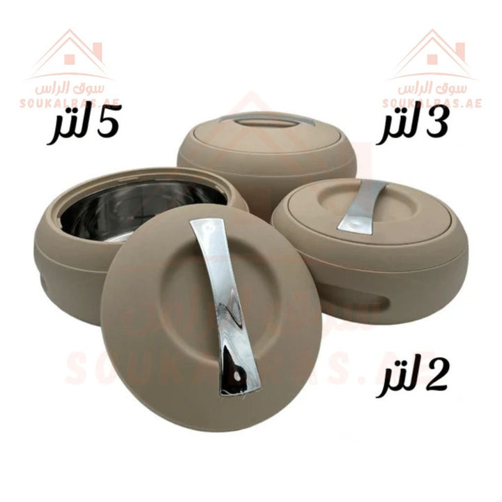 Jaypee Gourmet Mega Thermal Insulated Casserole Hot Pot Food Warmer set of 3 (2 - 3 - 5)Litres in Beige - Souk Al RasJaypee Gourmet Thermal Insulated Casserole Hot Pot Food Warmer