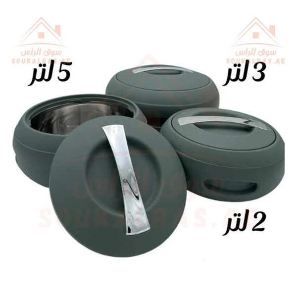 Jaypee Gourmet Mega Thermal Insulated Casserole Hot Pot Food Warmer set of 3 (2 - 3 - 5)Litres in Green - Souk Al RasJaypee Gourmet Thermal Insulated Casserole Hot Pot Food Warmer