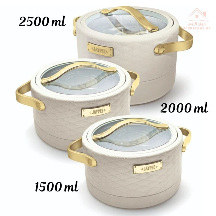 JAYPEE Luxura Klass Luxury Insulated Hot Pot Set (1500ml, 2000ml, 2500ml) | Premium Thermal Casserole | Keeps Food Warm for Hours.made in india. - Souk Al Ras