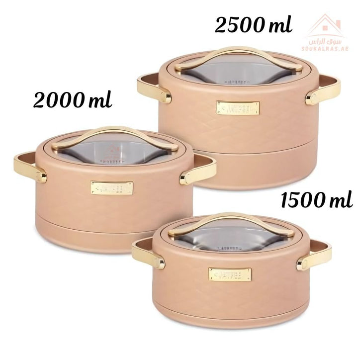 JAYPEE Luxura Klass Luxury Insulated Hot Pot Set (1500ml, 2000ml, 2500ml) | Premium Thermal Casserole | Keeps Food Warm for Hours.made in india. - Souk Al Ras