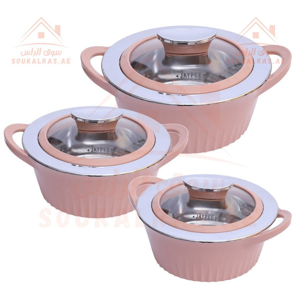 JAYPEE Olivia Thermal Insulated Casserole Hot Pot Food Warmer Set of 3 (1L - 1.5L - 2L) - Souk Al RasServeware