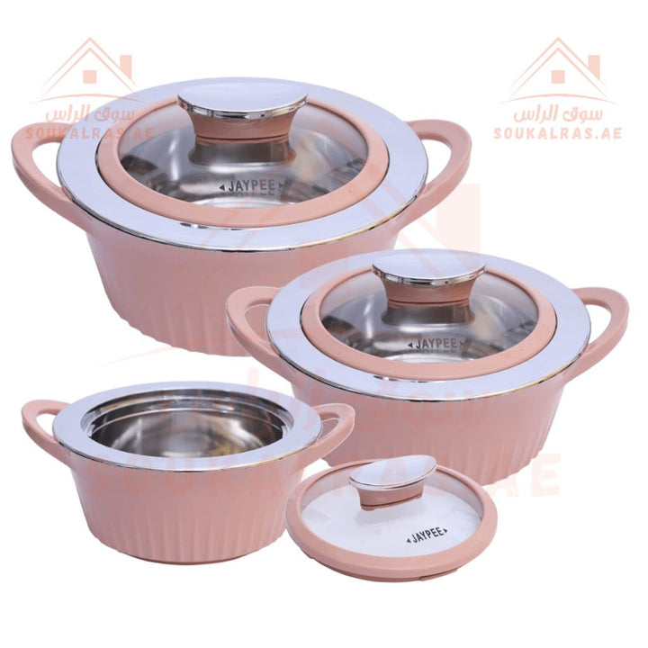 JAYPEE Olivia Thermal Insulated Casserole Hot Pot Food Warmer Set of 3 (1L - 1.5L - 2L) - Souk Al RasServeware