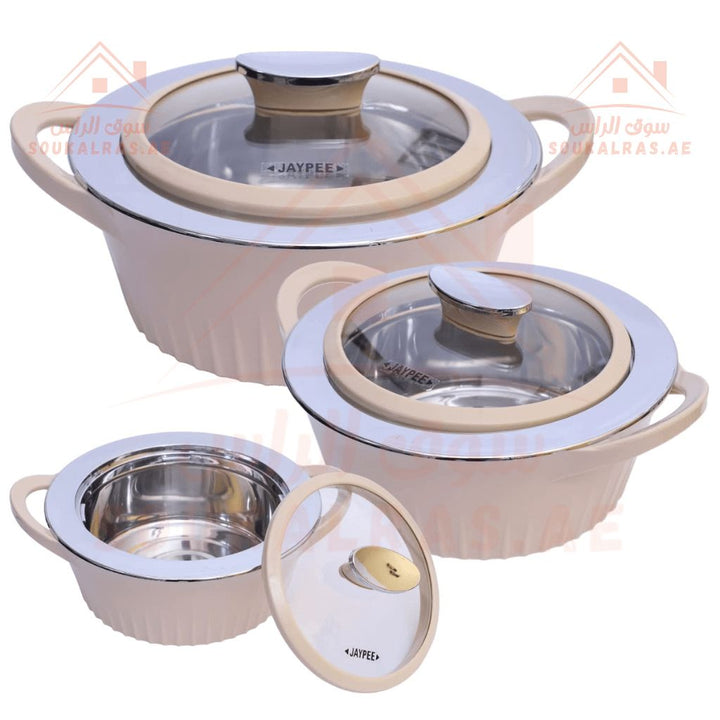 JAYPEE Olivia Thermal Insulated Casserole Hot Pot Food Warmer Set of 3 (1L - 1.5L - 2L) - Souk Al RasServeware