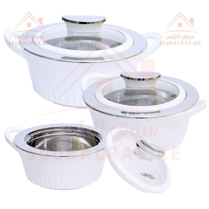 JAYPEE Olivia Thermal Insulated Casserole Hot Pot Food Warmer Set of 3 (1L - 1.5L - 2L) - Souk Al RasServeware