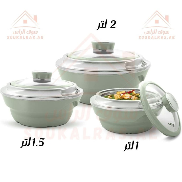 JAYPEE Thermal Insulated Hot Pot Set of 3 (1L, 1.5L, 2L) | Premium Food Warmer | Made in India - Souk Al Ras