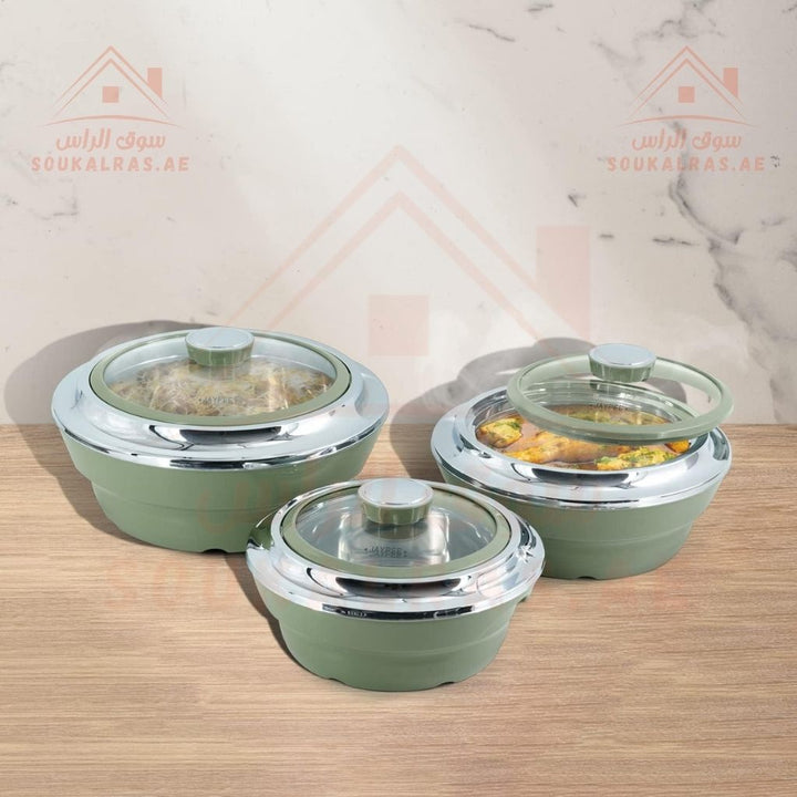 JAYPEE Thermal Insulated Hot Pot Set of 3 (1L, 1.5L, 2L) | Premium Food Warmer | Made in India - Souk Al Ras