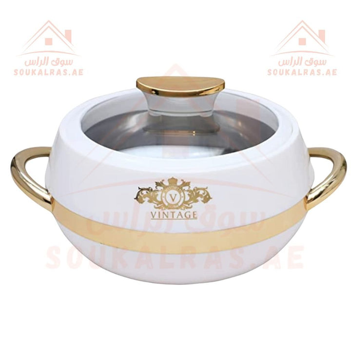 JAYPEE Vintage Thermal Insulated Casserole Hot Pot Food Warmer Set of 3 (1L, 1.5L, 2L) In White - Souk Al RasServeware