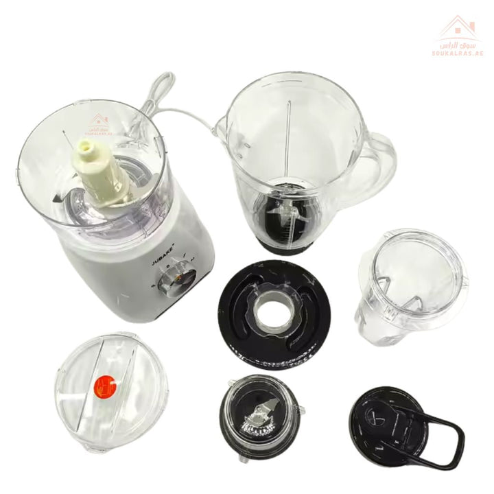 Jubake 4 - in - 1 Blender & Food Processor Set | 1500W Multi - Prep Machine | High - quality plastic & stainless steel blades - Souk Al Ras
