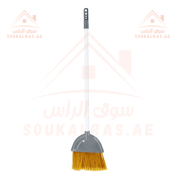 Jumbo Dust Pan and Brush Set - Long Handle, Plastic Pan - Souk Al RasHousehold Cleaning Supplies