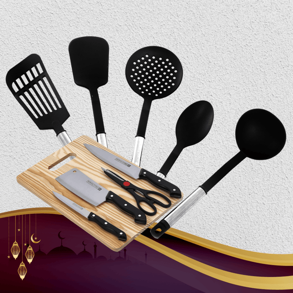 Kitchen Tools Set - High Quality & Durable 10 Piece|stainless - steel. - Souk Al RasCooking Utensils