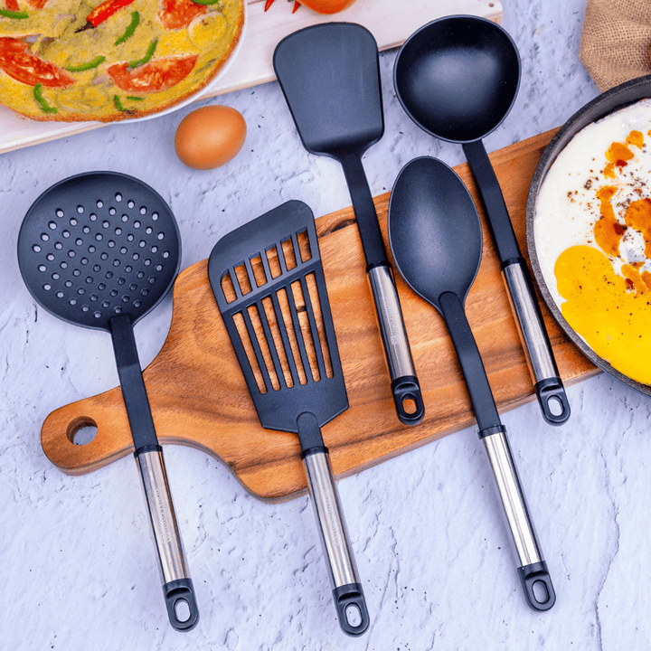 Kitchen Tools Set - High Quality & Durable 10 Piece|stainless - steel. - Souk Al RasCooking Utensils