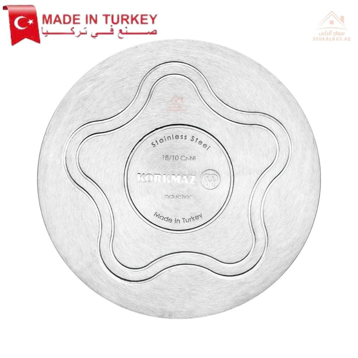 Korkmaz ALFA 8.5L Stainless Steel 18/10 Casserole | 28x14cm | Made in Turkey | Induction Compatible - Souk Al Ras