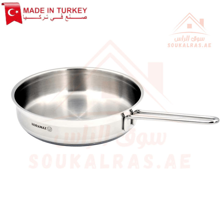 Korkmaz Alfa Frypan 26x6cm 3L | Premium Stainless Steel | Induction Compatible | Durable & Even Heat Distribution | Made in Turkey - Souk Al Ras