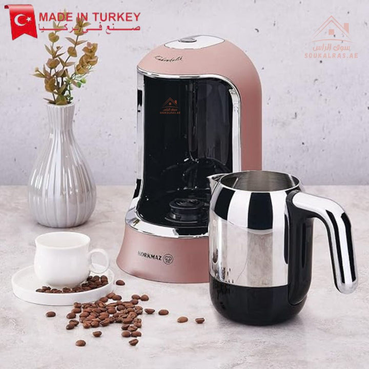 Korkmaz Kahvekolik Aqua Turkish Coffee Machine |400W Electric Coffee Maker | One - Year Warranty |Made In Turkey - Souk Al Ras