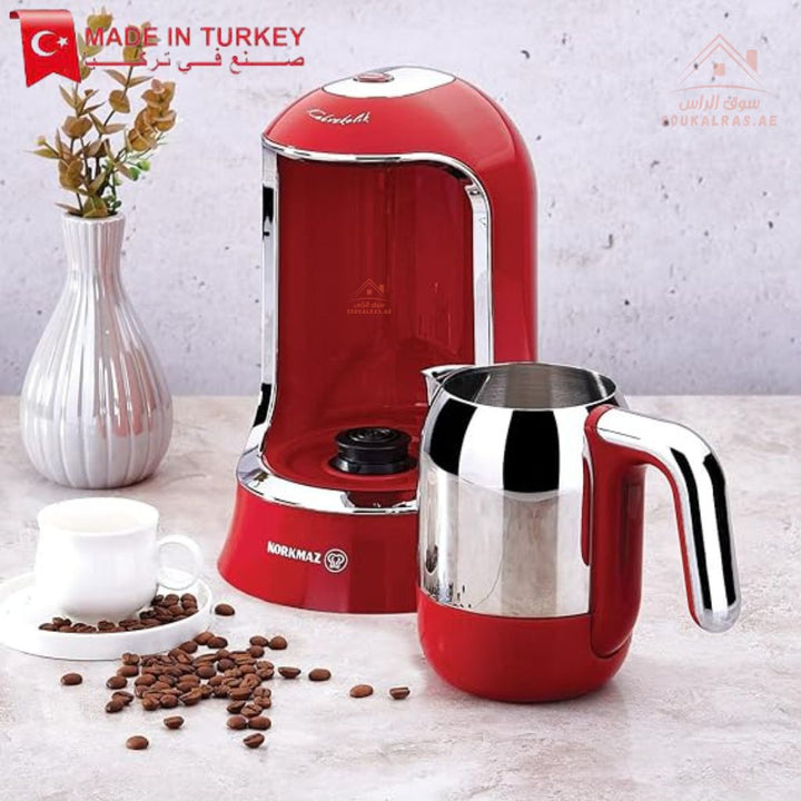 Korkmaz Kahvekolik Aqua Turkish Coffee Machine |400W Electric Coffee Maker | One - Year Warranty |Made In Turkey - Souk Al Ras
