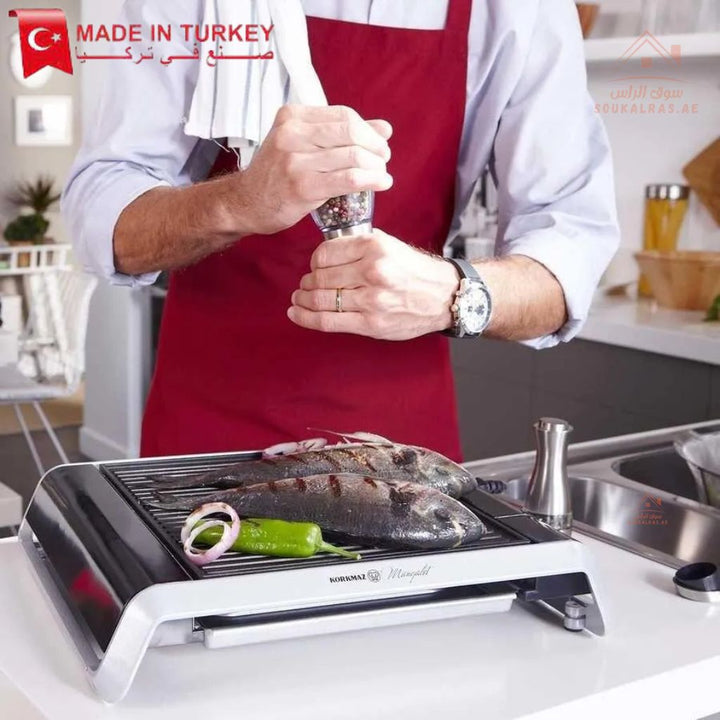 Korkmaz Mangalet BBQ Grill | Electric Tabletop Grill | Nonstick Surface | Premium Quality | Made In Turkey - Souk Al Ras