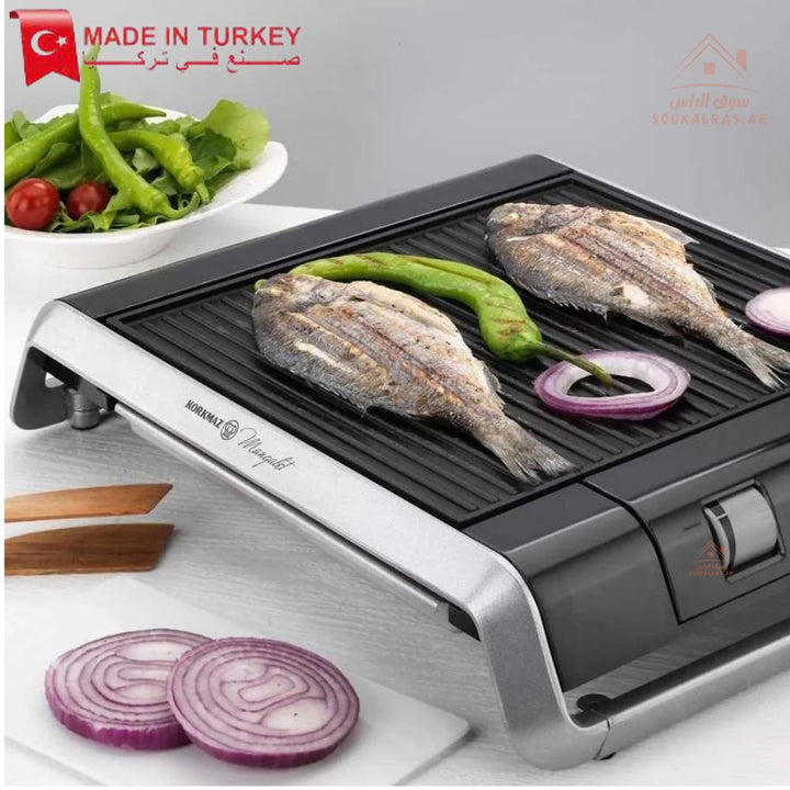Korkmaz Mangalet BBQ Grill | Electric Tabletop Grill | Nonstick Surface | Premium Quality | Made In Turkey - Souk Al Ras