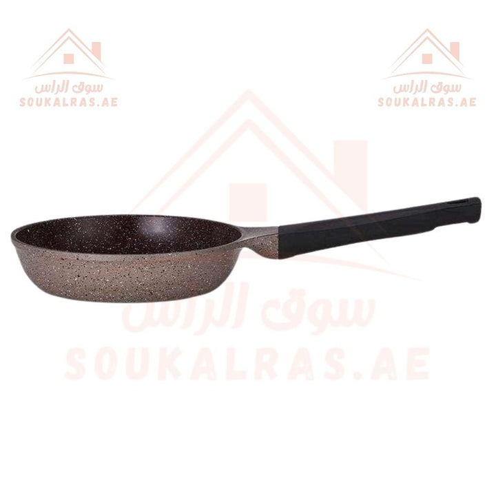 Lahoya Chocolate Marble 9 - Piece Cooking Set | Non - Stick Granite Coating | 26cm, 24cm, 20cm Casseroles & 26cm Fry Pan - Souk Al Ras