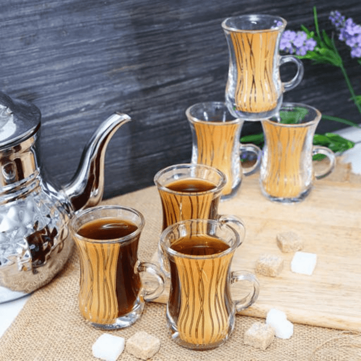 Lana Royal Istikana Glass - Classic Design 6 Pcs - 120ml - Souk Al RasCups & Mugs