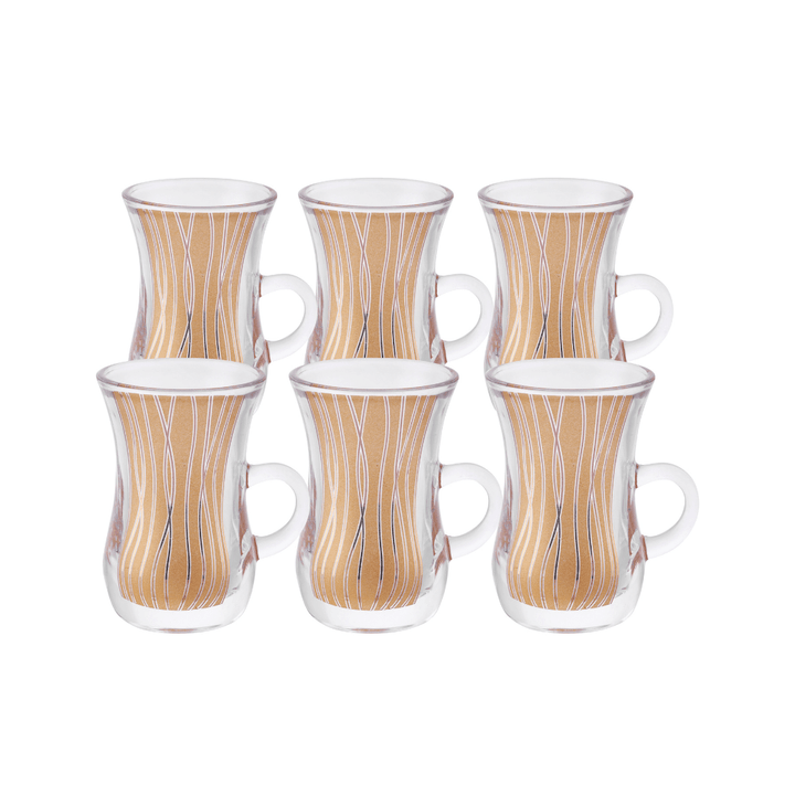 Lana Royal Istikana Glass - Classic Design 6 Pcs - 120ml - Souk Al RasCups & Mugs