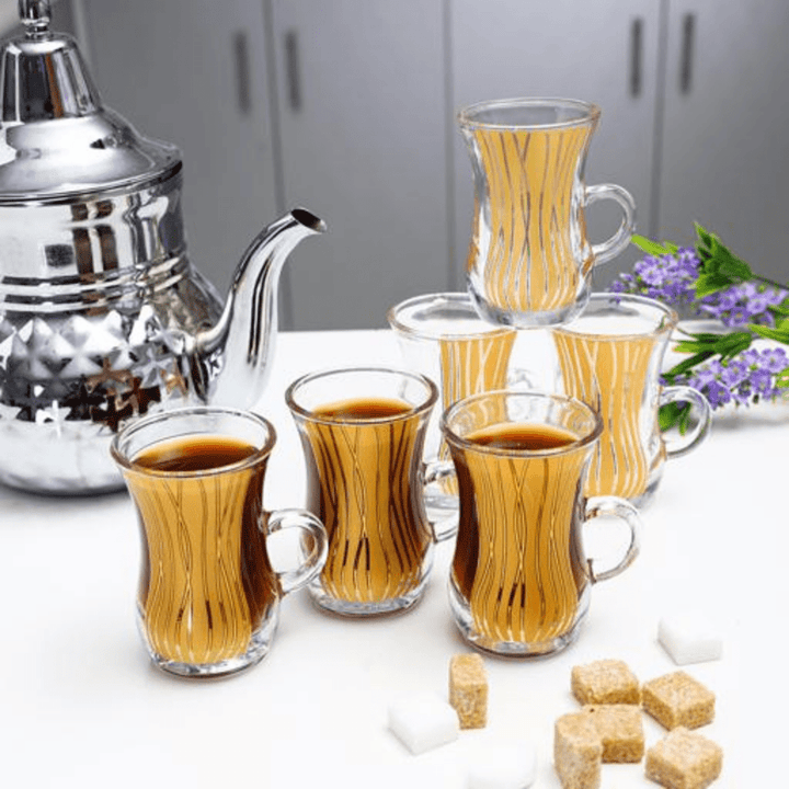 Lana Royal Istikana Glass - Classic Design 6 Pcs - 120ml - Souk Al RasCups & Mugs