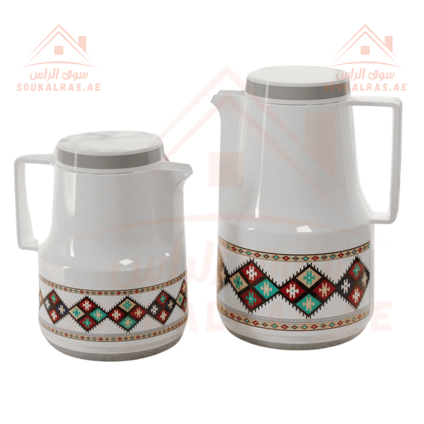 Legend 0.5L & 1L Dallah Set | Heritage Design | Pink Glass Interior | 12 Hours Heat Retention | 3 - Year Warranty | Emirates Quality Certified - Souk Al Ras