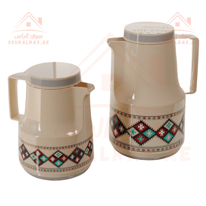 Legend 0.5L & 1L Dallah Set | Heritage Design | Pink Glass Interior | 12 Hours Heat Retention | 3 - Year Warranty | Emirates Quality Certified - Souk Al Ras