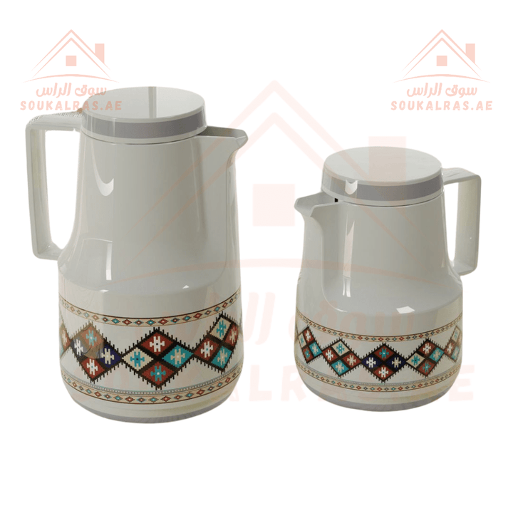 Legend 0.5L & 1L Dallah Set | Heritage Design | Pink Glass Interior | 12 Hours Heat Retention | 3 - Year Warranty | Emirates Quality Certified - Souk Al Ras