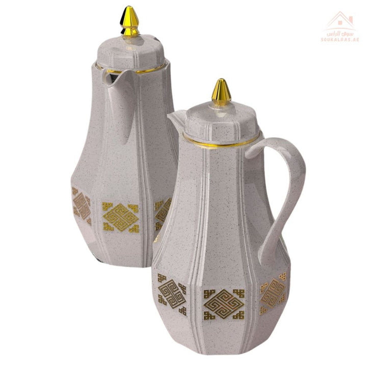 Legend 1.0L Dallah Coffee Pot Set Elegant Arabic Design | ESMA Certified | Pink Glass | 1 - Year Warranty - Souk Al Ras
