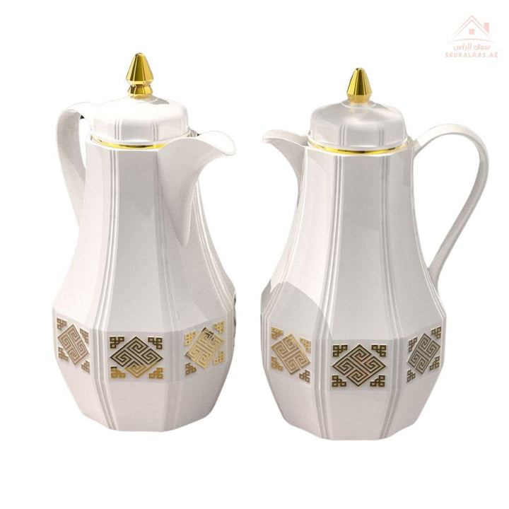 Legend 1.0L Dallah Coffee Pot Set Elegant Arabic Design | ESMA Certified | Pink Glass | 1 - Year Warranty - Souk Al Ras