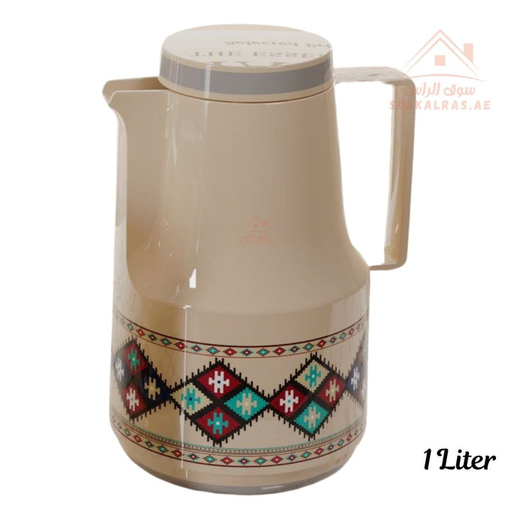 Legend 1L Dallah Set | Heritage Design | Pink Glass Interior | 12 Hours Heat Retention | 3 - Year Warranty | Emirates Quality Certified - Souk Al Ras