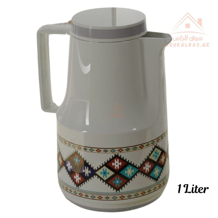 Legend 1L Dallah Set | Heritage Design | Pink Glass Interior | 12 Hours Heat Retention | 3 - Year Warranty | Emirates Quality Certified - Souk Al Ras
