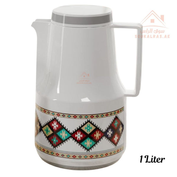 Legend 1L Dallah Set | Heritage Design | Pink Glass Interior | 12 Hours Heat Retention | 3 - Year Warranty | Emirates Quality Certified - Souk Al Ras