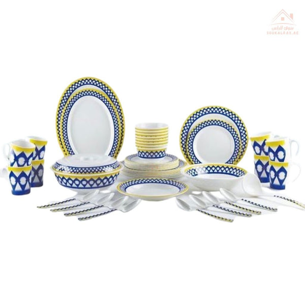 Legend 54 - Piece Melamine Dinner Set for 6 Guests | Durable & Stylish | Ideal for daily meals and festive occasions - Souk Al Ras