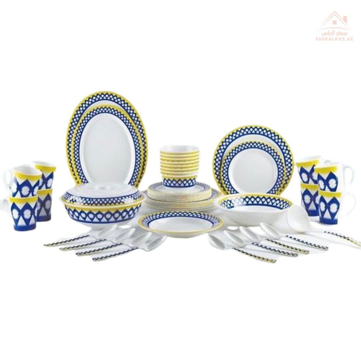 Legend 54 - Piece Melamine Dinner Set for 6 Guests | Durable & Stylish | Ideal for daily meals and festive occasions - Souk Al Ras