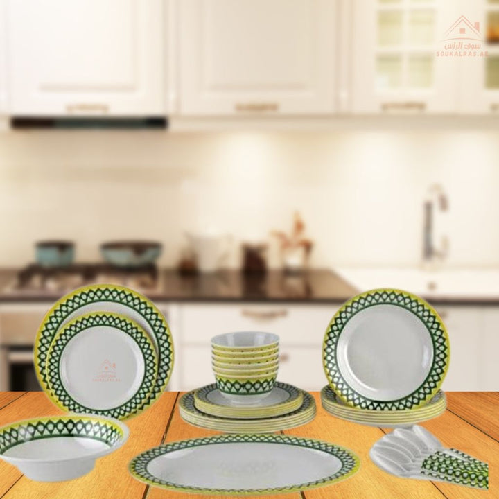 Legend 54 - Piece Melamine Dinner Set for 6 Guests | Durable & Stylish | Ideal for daily meals and festive occasions - Souk Al Ras